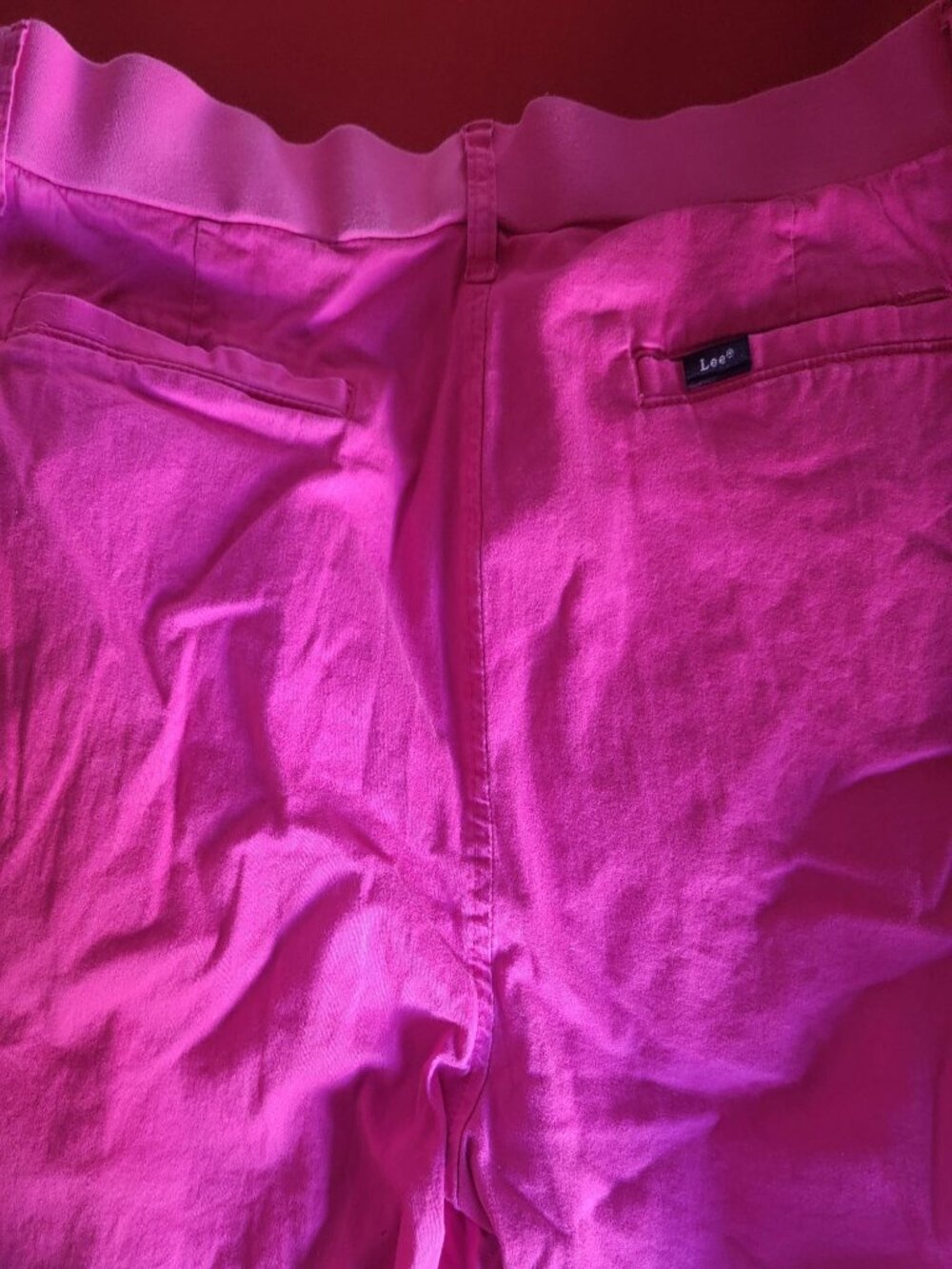 Lee Bright Pink Bermuda Shorts Women’s 18 Mid Rise Stretch Utility - Picture 7 of 7